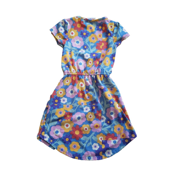 LuLaRoe Girl's Mae Dress Size 4 Floral Print with Pockets - Picture 7 of 7